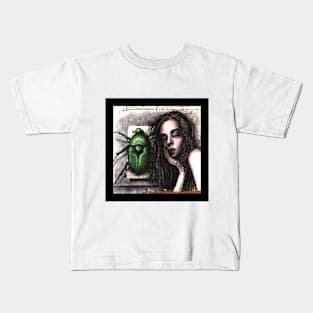 beetle woman mini art Kids T-Shirt